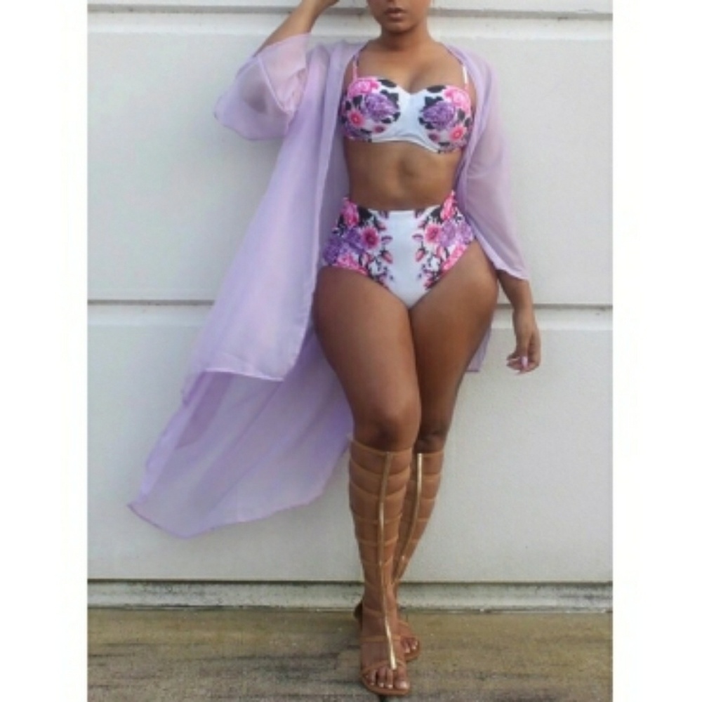 Woman two piece with cover up